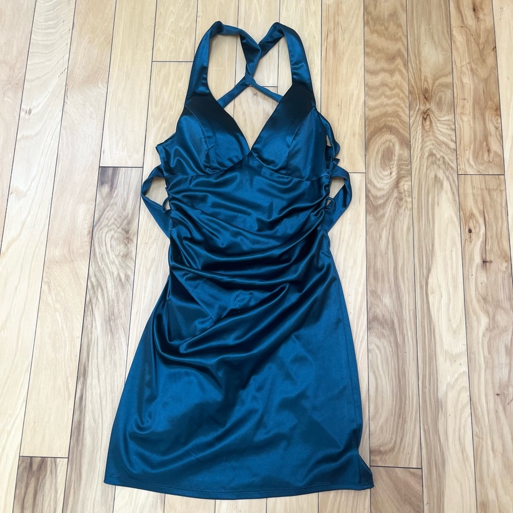 Juniors' Strappy-Back Satin Dress, Created for Macy's